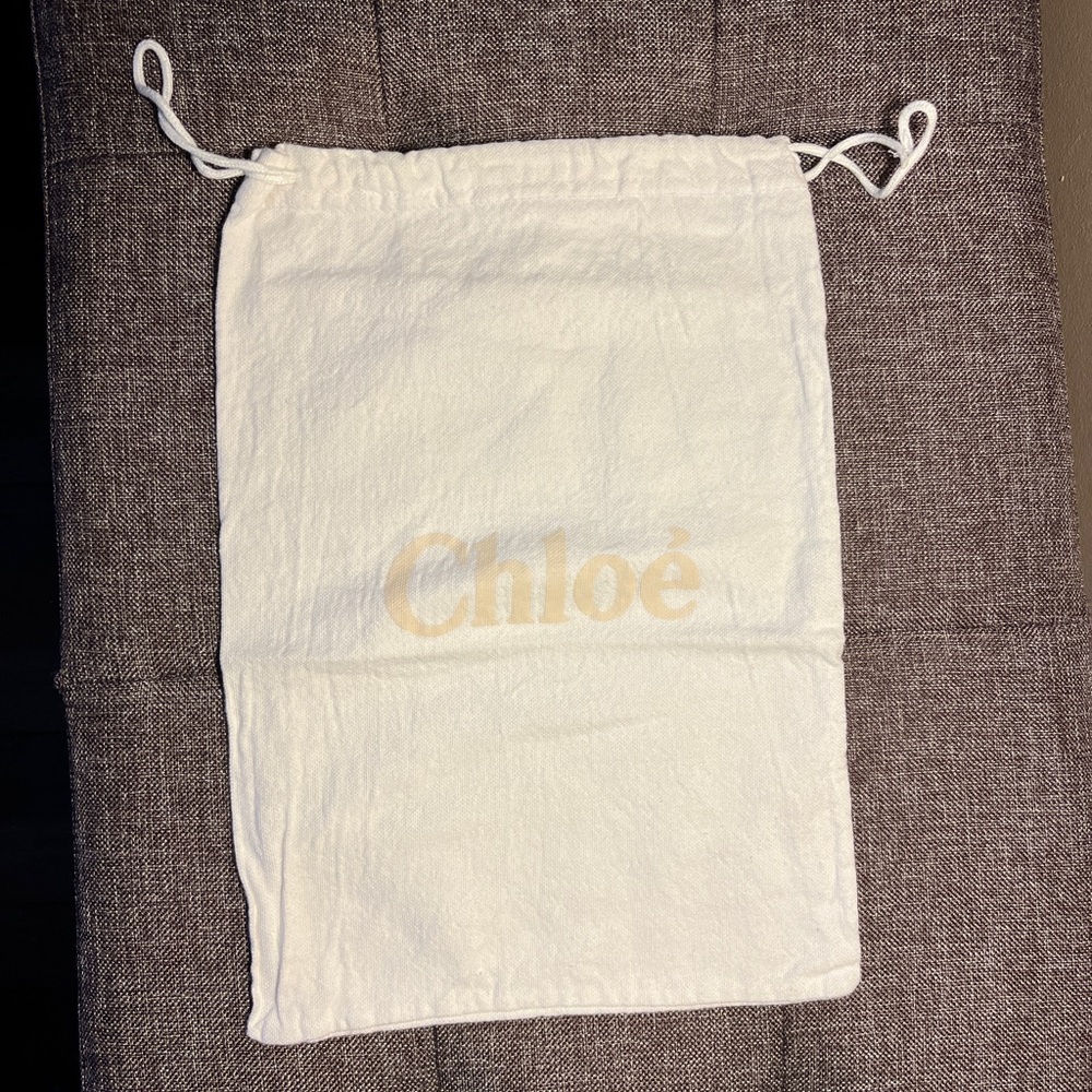 Authentic beige Chloe dust cinch bag -size 8.5 x 12 inches